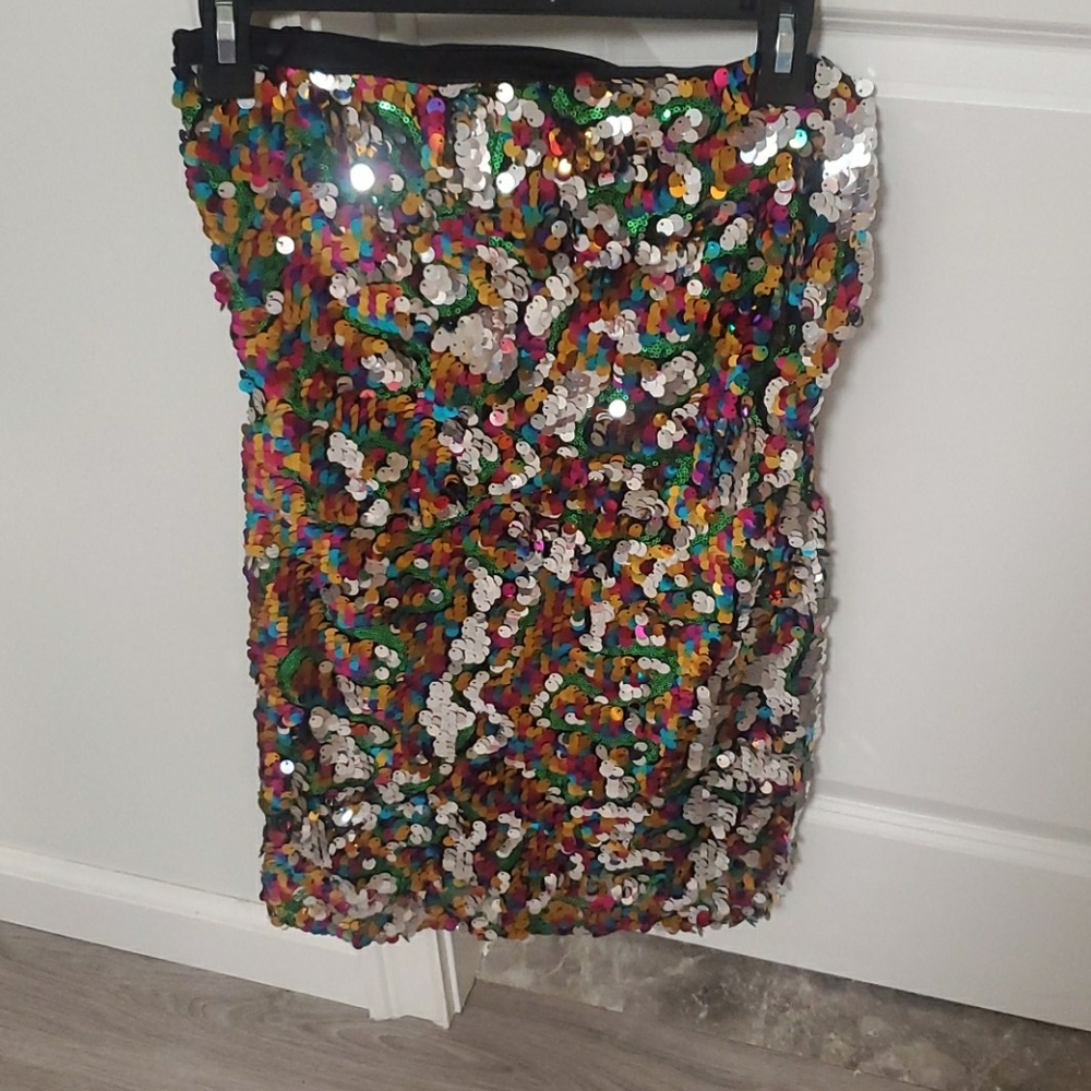 Multi colored sequin party dress